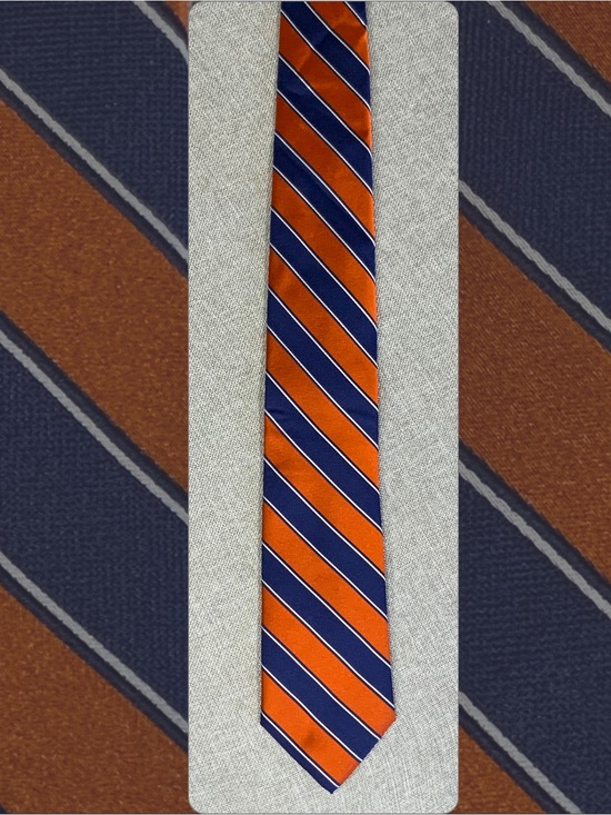 Tommy Hilfiger Other - Tommy Hilfiger Repp Stripe Tie Silk Linen Navy Orange